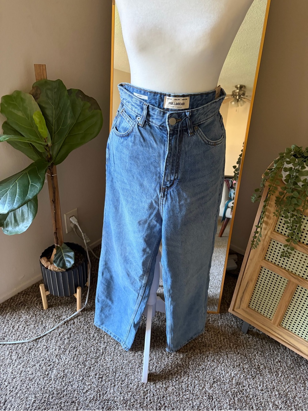 Pull&Bear Light Blue High-Waist Denim Baggy Jeans